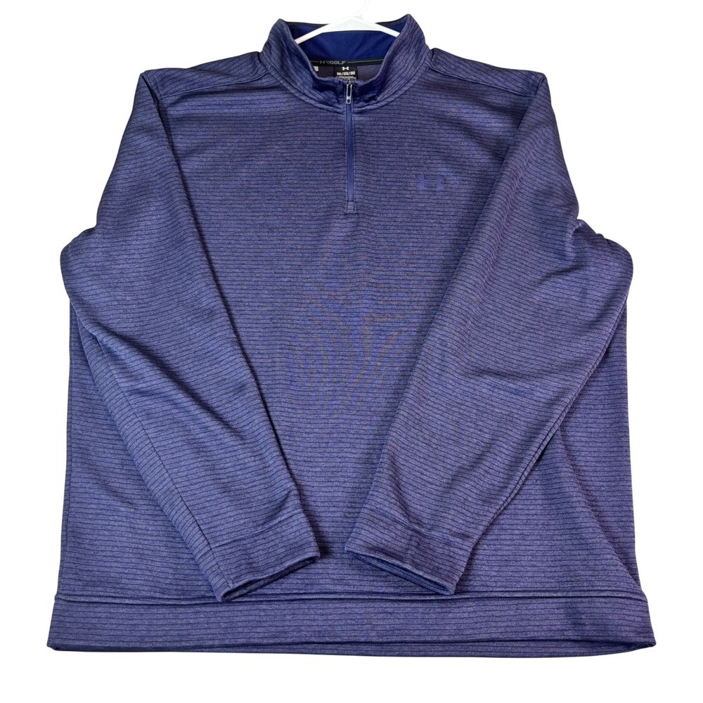 Under Armour Storm Golf Mens 3XL Purple 1/4 Zip Pullover Ribbed Performance Top
